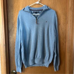 Tommy Hilfiger Men's Light Blue Zip-Up Sweater